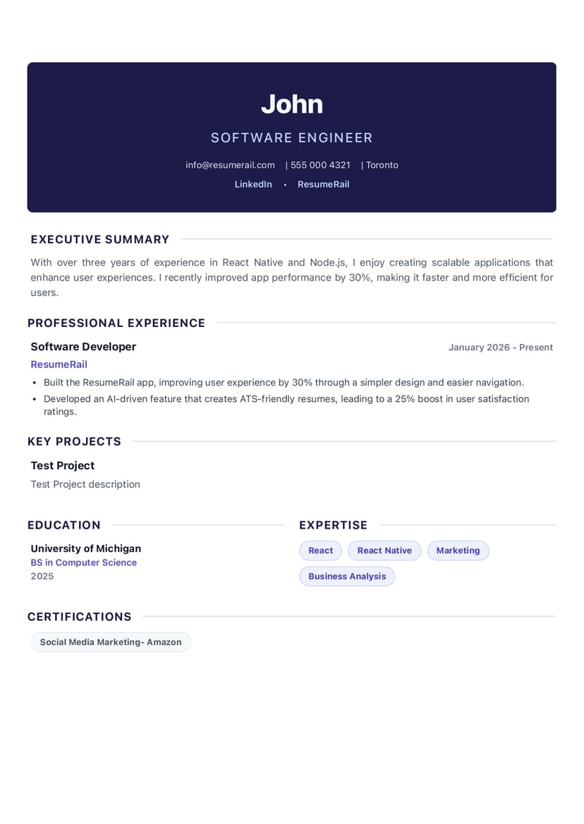 ResumeRail | AI Resume Builder for ATS Optimization